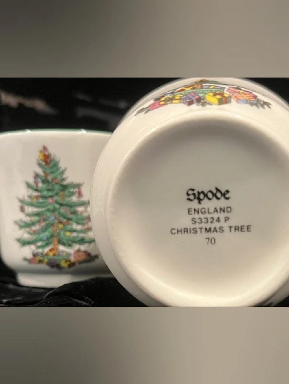 Set Of 3 Vintage Spode Christmas Tree Votive Holders Made In England EUC